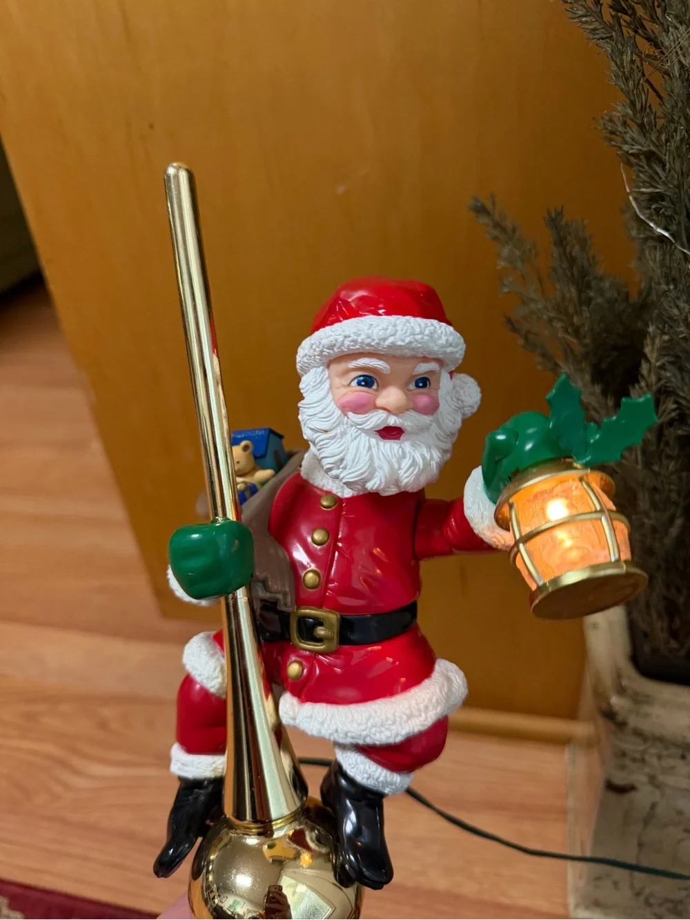 Red Santa Figurine Holiday Lamp - Festive Home Holiday Decor